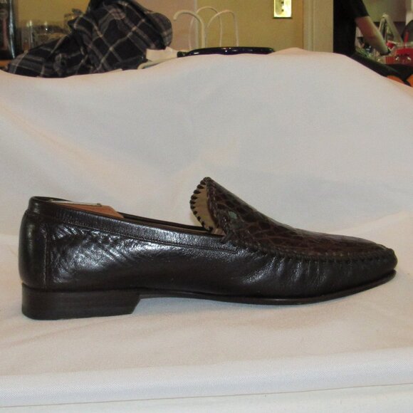 Mezlan Brown Genuine Crocodile Loafers/Moccasins Size 12 Made in Spain EUC - Picture 9 of 13